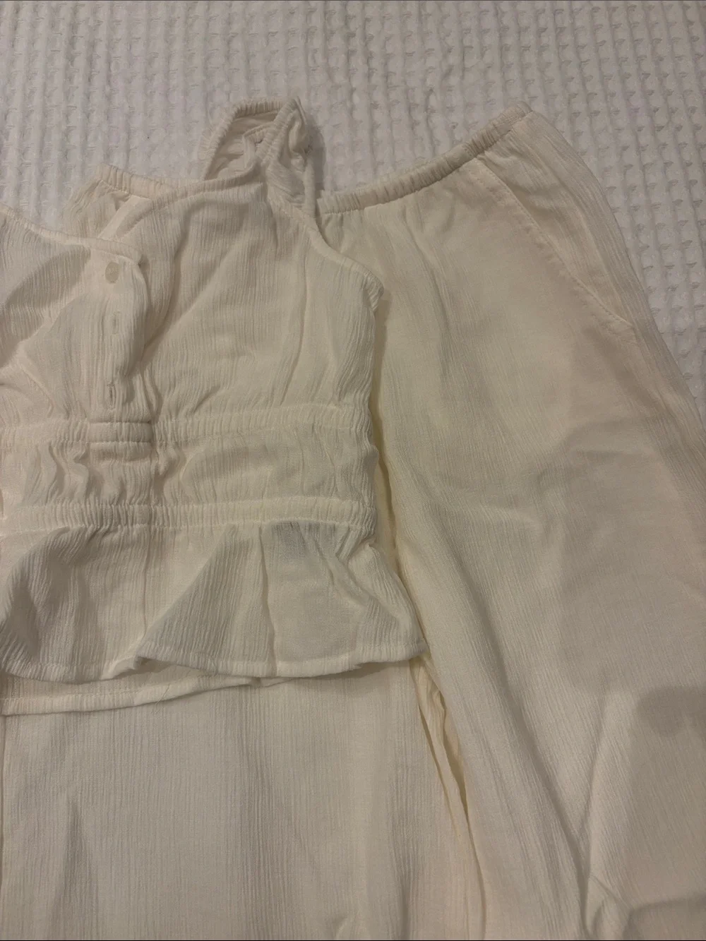 H&M Cream Girls' Two-Piece Camisole & Pants Set